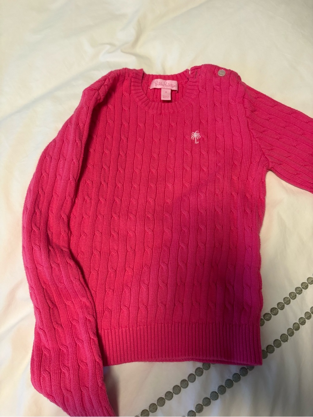 Lilly Pulitzer Hot Pink Cable Knit Sweater